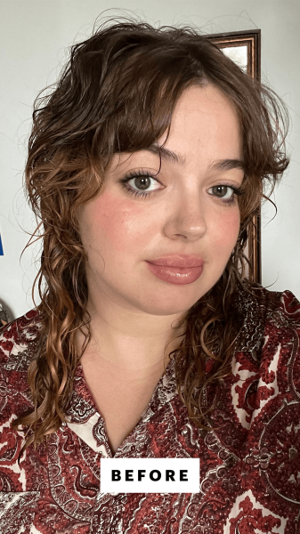 Allure commerce producer Sarah Hoffmann before applying the Hours FullTime Plumping Mousse